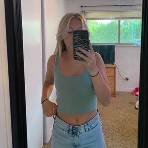 green cropped tank top